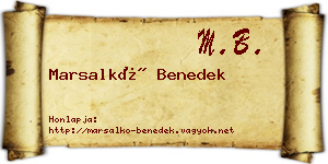 Marsalkó Benedek névjegykártya