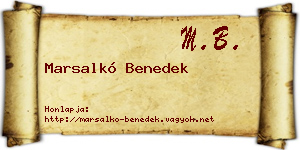Marsalkó Benedek névjegykártya