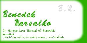 benedek marsalko business card